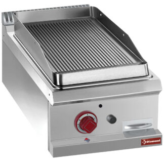 Gas ribbed fry top, module 1/2  -TOP-