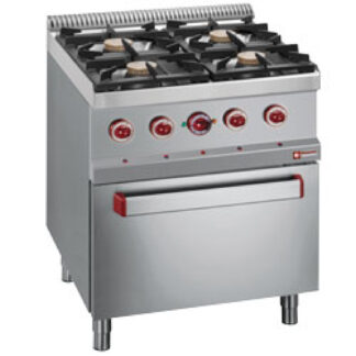 Gas range 4 burners with electric oven GN 2/1