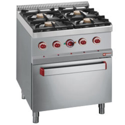 Gas range 4 burners with electric oven GN 2/1