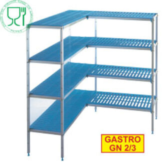 Aluminium shelves kit for C2210/XPM, depth 385mm-GN2/3  "L" 4L. "MaxiCold"