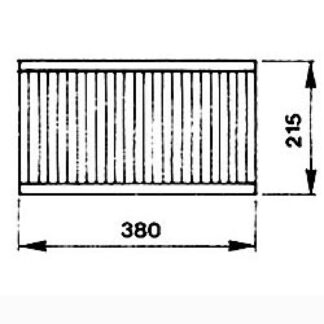 1/2 cooking grill, dimensions 380x215 mm