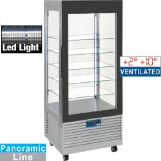 Panoramic display, 5 levels, ventilated, 480 Lit, (Stainless Steel)