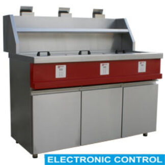 Gas fryer HEAVY DUTY, 3 round tanks, electronic