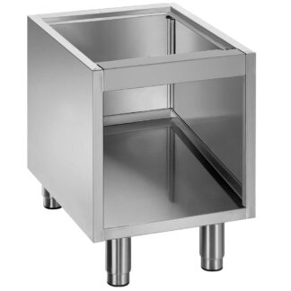 Open base on removable feet in stainless steel