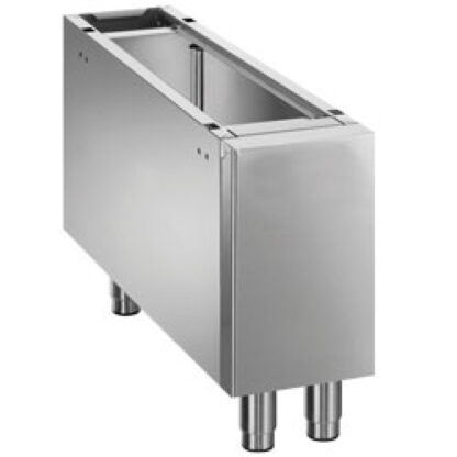 Closed base on removable feet in stainless steel