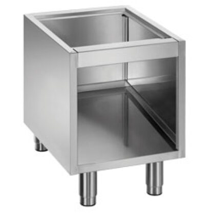 Open base on removable feet in stainless steel