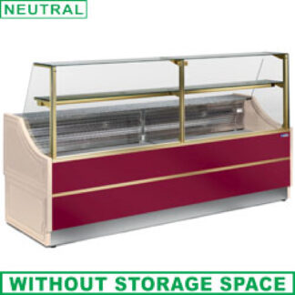 Neutral glas displays staight panel 90Â°, without storeroom