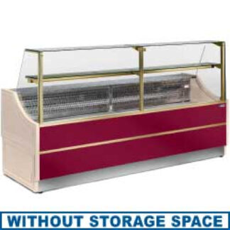Refrigerated glass display straight panel 90Â°, without storeroom