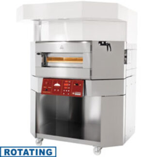 Electric rotative pizza oven, Ã˜ 1100 mm, board on wheels