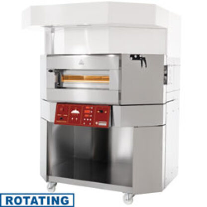 Electric rotative pizza oven, Ã˜ 1100 mm, board on wheels