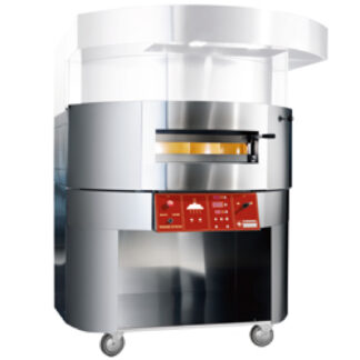 Electric rotative pizza oven, Ã˜ 1100 mm, board on wheels