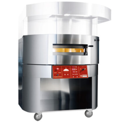 Electric rotative pizza oven, Ã˜ 1100 mm, board on wheels