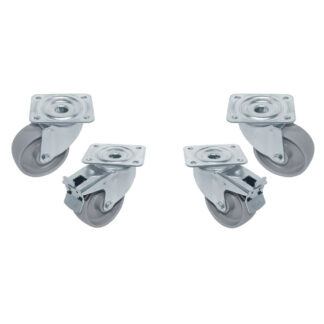 Kit 4 SST castors for tables, swiveling, 2 with brakes