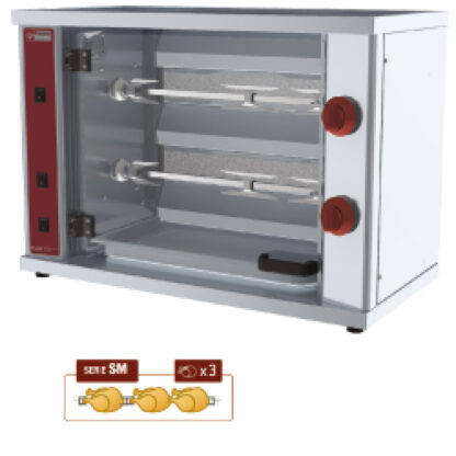 Gas chicken roaster, 2 spits (6 chickens) SMALL