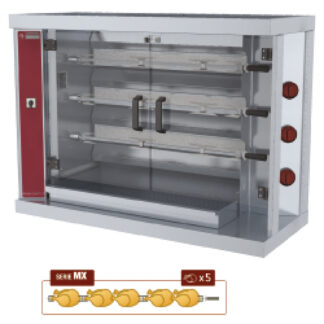 Gas chicken roaster, 3 spits (15 chicken)