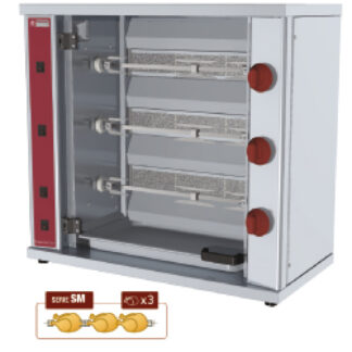 Gas chicken roaster, 3 spits (9 chickens) SMALL
