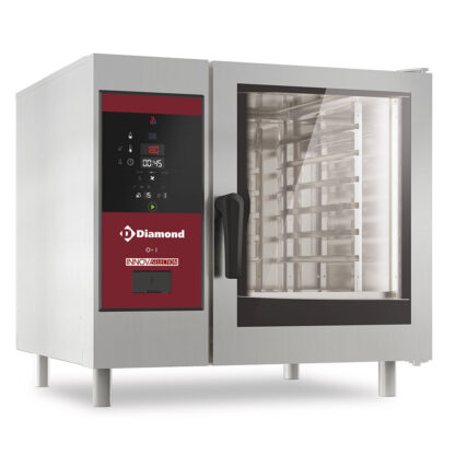 Gas oven direct steam and convection, 6x GN 1/1+Cleaning