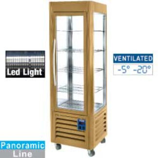 Panoramic display,  5 shelves, ventilated, 360 LT, Gold