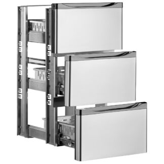 Drawers kit, stainless steel, (1/3+1/3+1/3) x TAV