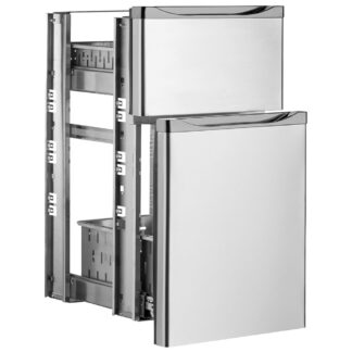 Drawers kit, stainless steel, (1/3+2/3) x TAV...