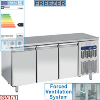Ventilated freezing table, 3 doors GN 1/1