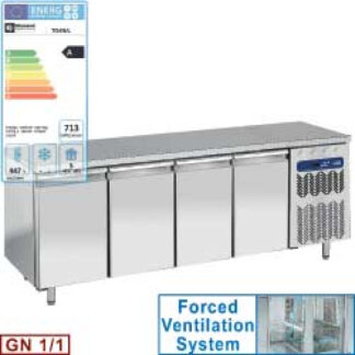 Ventilated refrigerated table, 4 doors GN 1/1