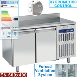 Wall freezing table, ventilated, 2 doors EN 600x400, 345 liters