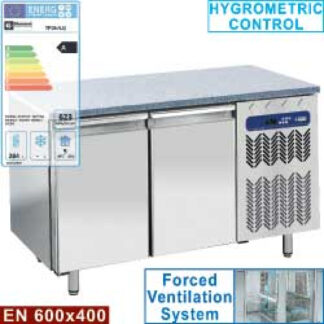 Refrigerated table, ventilated, 2 doors EN 600x400 - Granite Top