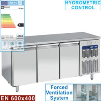 Freezing table, ventilated, 3 doors EN 600x400