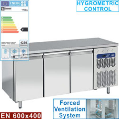 Freezing table, ventilated, 3 doors EN 600x400