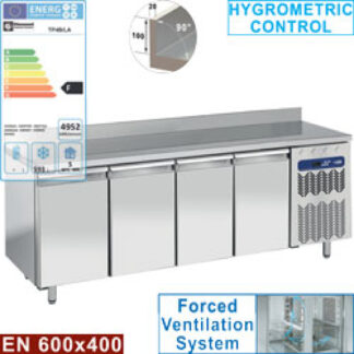 Wall freezing table, ventilated, 4 doors EN 600x400, 760 liters