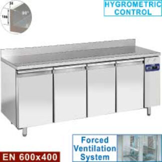 Wall freezing table, ventilated, 4 doors EN 600x400, 760 liters (without group)