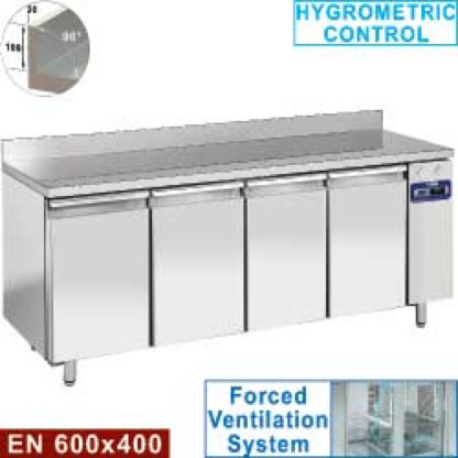 Wall freezing table, ventilated, 4 doors EN 600x400, 760 liters (without group)