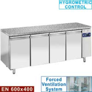 Freez. table, vent., 4 doors EN 600x400 - Granite top (without group)