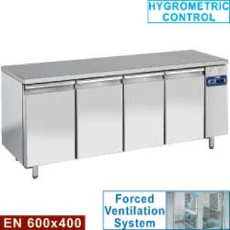 Refrigerated table, ventilated, 4 doors EN 600x400, (without group)