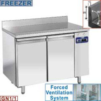 Wall freezing table, ventilated, 2 doors GN 1/1, 260 liters (without group)