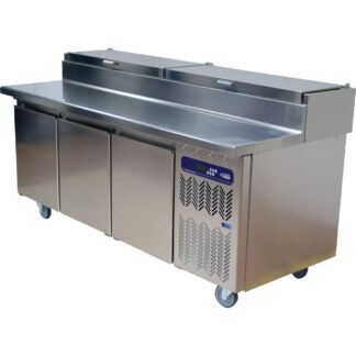 Refrigerated table, ventilated, 3 doors EN 600x400, refrigerated structure GN 10x 1/3