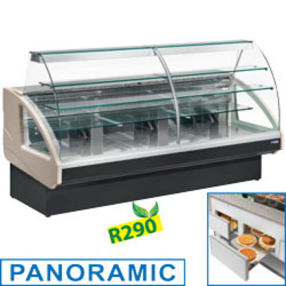 Refrigerated display counter, static, drawer system, without reserve