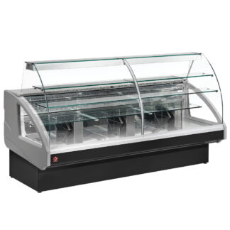 Refrigerated display counter, static, drawer system, without reserve - GREY/BLACK
