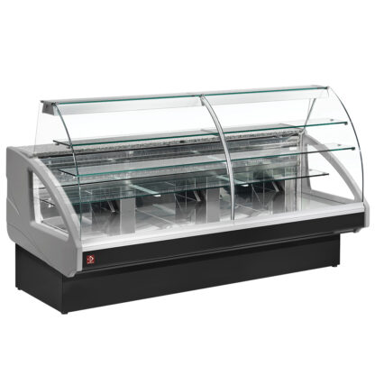 Refrigerated display counter, static, drawer system, without reserve - GREY/BLACK