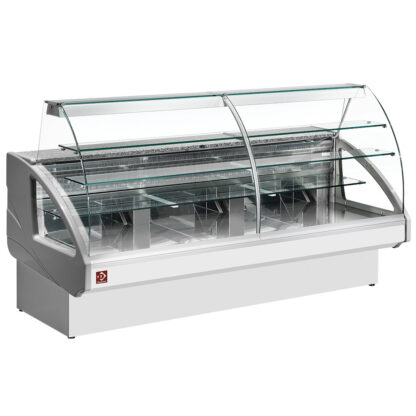 Refrigerated display counter, static, drawer system, without reserve - GREY/WHITE