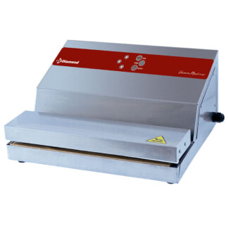 Stainless steel vacuum machine, pump 16 l./min, welding 330 mm