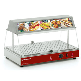 Heated display case with luminous sign
