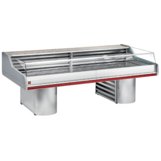 Refrigerated display counter with glass " Self-Service ", on bases