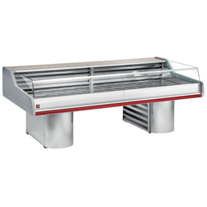 Refrigerated display counter with glass " Self-Service ", on bases